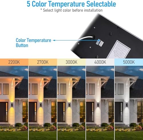 LEONLITE 2-Pack Dimmable LED Up Down Wall Light, 100-277V, CRI 90+, 5CCT - Image 2