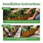 Wood Garden Edging, 12" H x 13.2 Ft L, 2 Pack, Walnut Garden Fence - Image 6