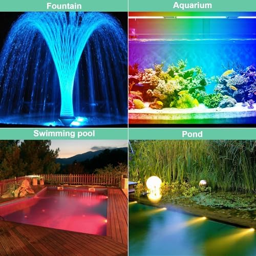 Submersible Pool Lights, Waterproof RGB LED Ground Light for Swimming Pool, Pond, Fountain, Aquarium, Low Voltage Remote Control Indoor/Outdoor/Underwater Decor Pond Lights (46ft) - Image 6
