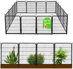 Getlay Doorless Dog Digging Fence Barrier,48in(H) 12 Panels Total 26.6 Ft(L), Black Metal Fencing for Yard 4ft Tall, Dog Fence Outdoor for Yard, Fencing for Garden Beds, Garden Fences Border by Getlaygardenfence