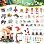 HyDren 100 Pcs Mushroom House Fairies Miniatures Figures Garden Accessories - Image 4