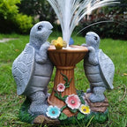 Solar Turtle Garden Statues with LED Lights, Resin Turtles Figurine Outdoor Decorations Colour Changing Optical Fiber Solar Light, Outside Art Decor for Lawn,Yard, Unique Housewarming Gifts - Image 7
