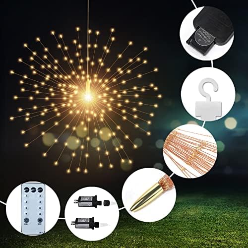 PXBNIUYA 3 PCS 600 LED Plug in Starburst Lights,Firework Lights Warm White - Image 2