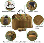 INNO STAGE Waxed Canvas Firewood Log Carrier with Gloves - Image 4