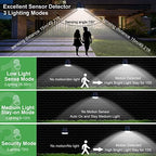 DAONEG Bright Solar Spot Lights Outdoor, 2Pack Motion Sensor, Modern Style, Black, Waterproof, 250 Lumen, LED, Solar Powered, Remote Control, Driveway/Garden/Walkway - Image 3