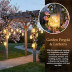 12 Pack Mason Jar Hanging Lantern with Chains, 30 LED Solar Lights - Image 2