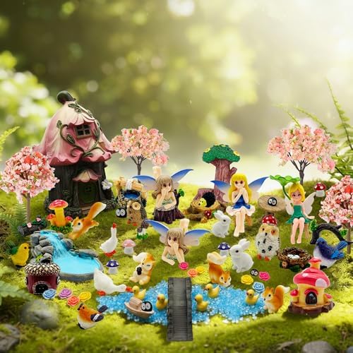 DAYUMKOU 96Pcs Fairy Garden Accessories, Miniature House Figurines Kit - Image 7