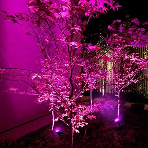 Solar Landscape Lights, 4 LED Solar Spotlights 2 in 1 Waterproof Security Light Solar Lights Outdoor for Tree,Patio,Yard (Pink) - Image 3