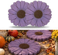 2 Pack Daisy Cement Stepping Stones 10 Inch, Heavy Duty Garden Pathway Stones, Non Slip Outdoor Walkway Decor for Yard Patio Lawn, Weather Resistant Cement Stepping Stones (Purple) by Unknown
