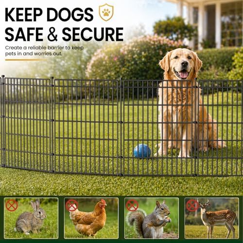 No Dig Garden Fence, Dog Fencing Outdoor for Yard, 10 Panels with Gate - Image 3