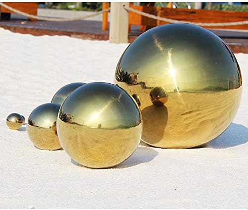 35cm/13.8 inch Diameter Gazing Globe Mirror Ball,Gold Golden Stainless Steel Polished Reflective Smooth Garden Sphere,Colorful and Shiny Addition to Any Garden or Home - Image 5