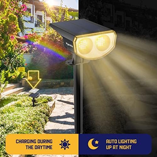 Kyosho Solar Outdoor Lights Waterproof IP67, 38 LEDs Solar Spot Lights Outdoor, 2-in-1 Landscape Spotlight with 3 Modes for Lawn, Pathway, Yard, Pool, 4 Pack - Image 5