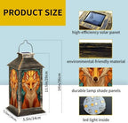 Solar Lantern Symmetrical Fox Stained Glass Outdoor Waterproof Garden Hanging Lantern Solar Powered Lighting Outside Solar Light for Patio Yard Camping, Gifts for Women Mom - Image 2