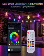100FT Outdoor String Lights, RGBW LED String Lights Outdoor with APP & RF Remote Control, Color Changing Patio Lights Outdoor Waterproof IP65, for Backyard Garden Party Wedding Christmas Decor - Image 4