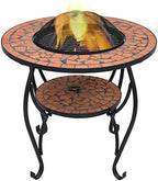 Mosaic Fire Pit Table Terracotta,Campfire Tripod,BBQ Grill, Rustic Fire Pit,Outdoor Fire Pit,for Outside Garden Bonfire Party and Patio26.8 Ceramic by ZQQLVOO