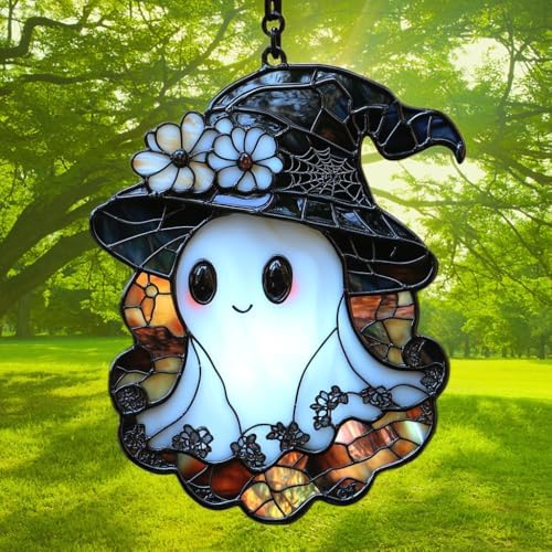 Cute Witch Ghost Acrylic Suncatcher - Image 3