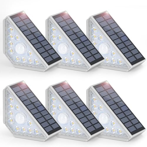 Kondras 6-Pack Solar Step Lights for Outside, Motion Sensor Waterproof Outdoor Stair Lights, Solar Powered LED Outdoor Step Lights Decor for Yard Garden Porch Patio Pathway Deck by Kondras