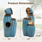 TITIMO 29.9" Outdoor Water Fountain, Stacked Faux Ceramic Garden Fountain - Image 2
