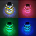 Lxcom Lighting Solar Color Changing Mosaic Lamp Glass 3D Colorful Ball Lights Globe Ball Rechargeable Solar Table Lamp Decorative Waterproof Solar Night Light for Outdoor Indoor Garden Patio Yard - Image 5