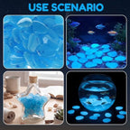Landical 100 Pcs Large Glow in The Dark Rocks 1.8 Inch Garden Stones,Blue - Image 6