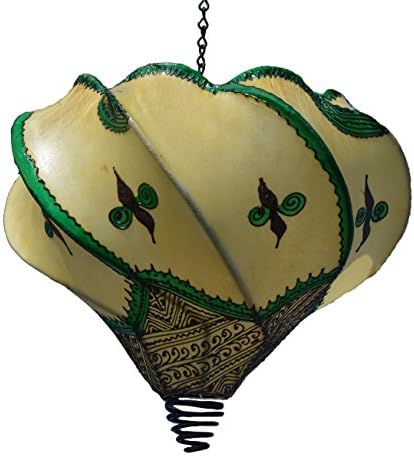 Henna Lamps & Sconces Handmade Henna Moroccan Leather Lamp Natural by Treasures+Of+Morocco