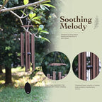 Vanquer Wind Chimes for Outside Deep Tone - 38'' Wind Chimes Outdoor Clearance, Deep Tone, Windchimes Outdoors, Memorial,Wind Spinner, Sympathy Gift, Patio, Home Décor (Bronze) - Image 3