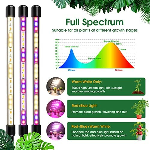 Wolezek Grow Lights for Indoor Plants with Stand, Red Blue Full Spectrum - Image 2