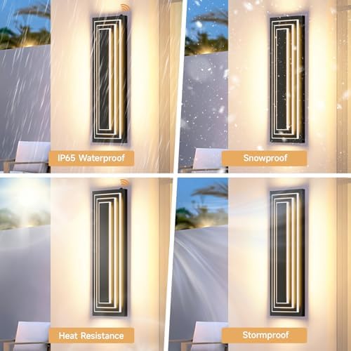 Dusk to Dawn LED Long Outdoor Wall Light Fixtures,23.6 in,36W - Image 3
