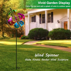 Large Metal Wind Spinner for Garden and Yard – 63 Inch Kinetic Outdoor Sculpture with Dual Direction 360° Spinning Blades – Weather Resistant Moons Yard Art Decor for Patio, Lawn, and Porch - Image 4