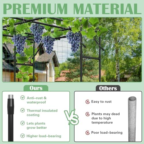 DoCred 87"H x 118"L Garden Arch Trellis, Metal Trellis for Climbing Plants - Image 5