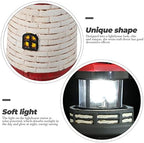 DOITOOL Solar Rotating Lighthouse Outdoor Lantern Garden Decor Resin Street Light - Red - Image 4