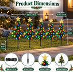 Solar Christmas Tree Pathway Lights, 5-Pack Strawberry LED - Image 3