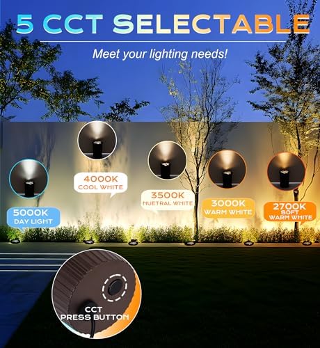 CLOUDY BAY [6 Pack] 9W Low Voltage Landscape Lights,LED Well Lights,Grated Top,12V-24V Waterproof Outdoor,2700K/3000K/3500K/4000K/5000K In Ground Lights for Fence Pathway Deck,Bronze - Image 6