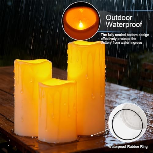 Amagic Waterproof Outdoor Flameless LED Pillar Candles with Remote Timer - Image 5