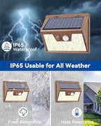 Peasur Brown Solar Lights Outdoor Motion Sensor 8 Pack, Ultra-Bright 3 Mode 140LED Fence Security Light Waterproof, Solar Wall Lighting for Patio Yard Step House Outside Cool White - Image 6