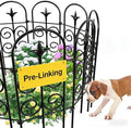 AMAGABELI 8 Panels 32in(H)×10ft(L) Decorative Garden Fence No Dig Rustproof Metal Pre-Linking Fence Panels Garden Edging Border Animal Barrier Fencing for Flower Beds Yard Patio Outdoor Decor Black by AMAGABELI+GARDEN+%26+HOME