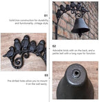 Garneck Vintage Cast Iron Wall Hanging Bird Doorbell, Manual Shaking Rustic Iron Dinner Bell for Indoor Outdoor Wall Mounted Decoration and Entry Chime - Image 3