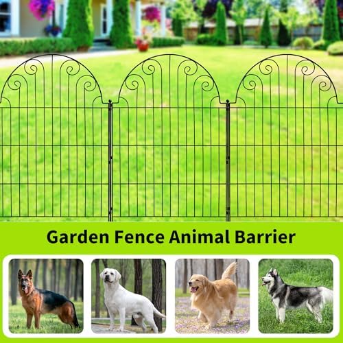 Garden Fence 10 Panels, 42 in H Above Ground, No Dig Metal Fence - Image 3