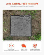 VEVOR Garden Stepping Stones, 16Pcs 15.5 x 15.5 in, Decorative Stepping Stones with Stakes, Weather-Resistant Plastic Pathway Pavers, Smooth Surface, Outdoor Walkway for Lawn Patio Landscape, Grey - Image 2