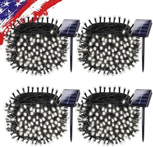KAQ 4pack 400LED Solar String Lights Outdoor Waterproof Cool White by KAQ