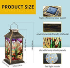 Solar Lantern Bold Serene Stained Glass Western Desert Landscape Art Outdoor Waterproof Garden Hanging Lantern Solar Powered Lighting Outside Table Lamp for Patio Deck Camping 1 Pack - Image 6