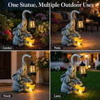 Candieslife Solar Elephant Garden Statue with Lantern, Outdoor Resin Elephant Figurine Lights for Yard Patio Porch Lawn, Weather-Resistant Garden Decor Sculpture, Gifts for Mom Women Grandma - Image 5