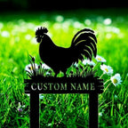Iron Rooster Garden Stake,Personalized Name Plaque Sign,Chicken Coop Sign,Custom Metal Yard Art for Outdoor Decor, Rustproof Lawn Ornament, Farmhouse Insert Sign for Garden & Patio - Image 4