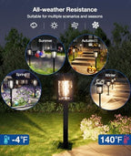 XMCOSY+ Solar Pathway Lights Outdoor, 6 Pack Solar Powered Garden Lights - Image 5