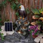 YZM 26.38" H Solar Water Fountain Outdoor Garden Bald Eagle Statue - Image 6