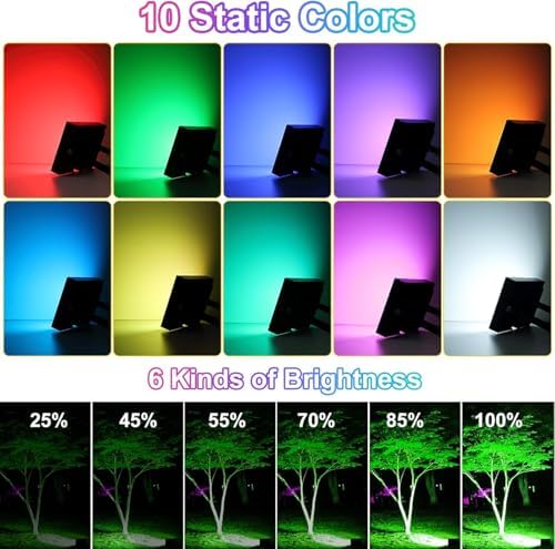 CLY Color Changing Solar Lights with Remote RGB Outdoor Solar Flood Light - Image 3