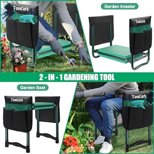 TomCare Garden Kneeler and Seat, 11.12" Kneeling Pad Sturdy Garden Bench - Image 5