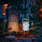 Poceacles Cross Outdoor Solar Lights - Waterproof Grave Stake Lights - Solar Powered Lanterns - Blue Dove of Peace Cross, Pack of 6 - Image 2