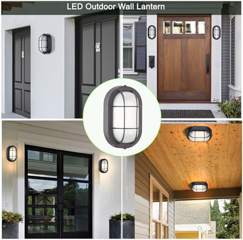 WISBEAM 2 Pack LED Bulkhead Light, Outdoor Bulkhead LED Wall Light, Dimmable, 6W Replace 60W, 450 Lumen 3000K Daylight White 80CRI, Water-Proof, ETL Rated - Image 5