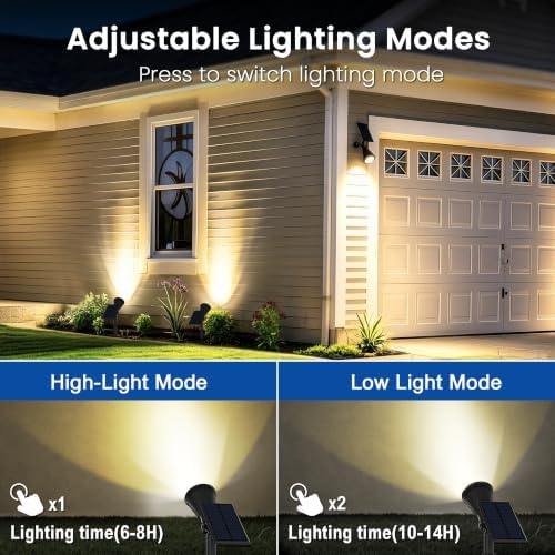 JEJOT 8 Pack Solar Spot Lights Outdoor Waterproof with Focus Beam - Image 3